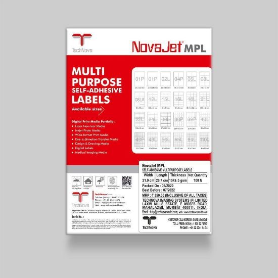 Picture of NovaJet Multipurpose Label 01P - 210x297 WOD - MPL01P