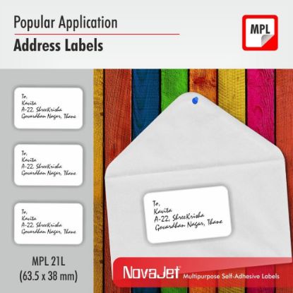 Picture of NovaJet Multipurpose Label 21L - 63.5 x 38 WR - MPL21L