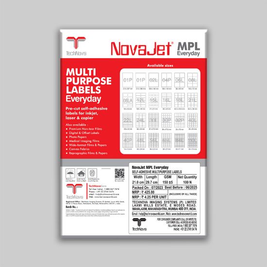 Picture of NovaJet Multipurpose Label Everyday 01P-210 x 288 WS - MPL 01P